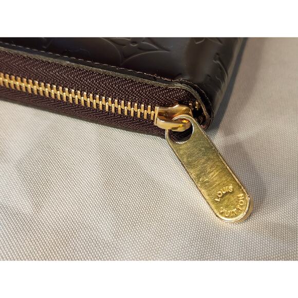 Louis Vuitton Vernis Zippy Wallet Amarante Burgundy With Box, Dustbag LV Patent - Picture 14 of 16